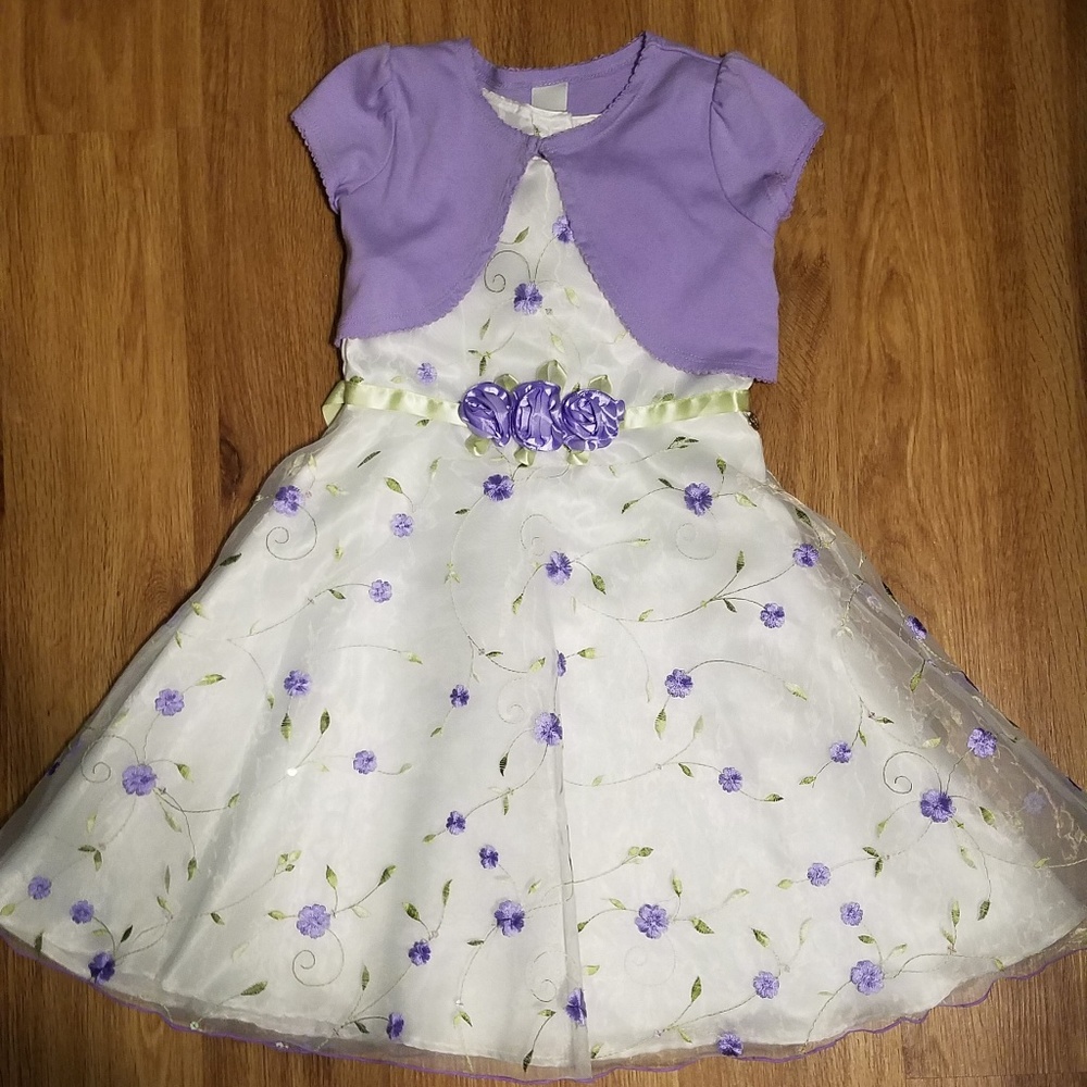 Embroidered and Embellished Dress Sweetheart Rose